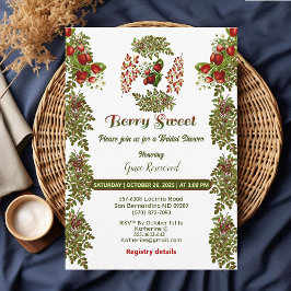 Invitación Foliage Cute Fall Otoño Berry Sweet Bridal Shower