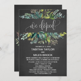 Invitación Foliage de Chalkboard Elegimos Recepción Elopement
