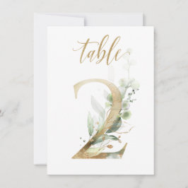 Invitación Foliage de color de agua verde y oro, cuadro númer