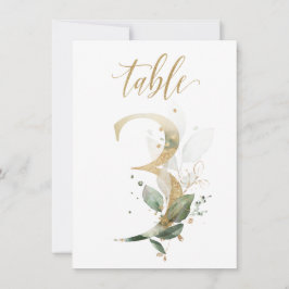 Invitación Foliage de color de agua verde y oro, cuadro númer