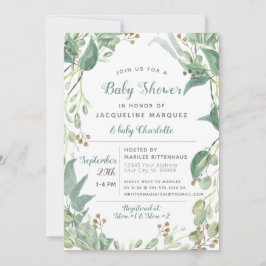 Invitación Foliage de hoja BOHO Eucalyptus Greeneration Baby 