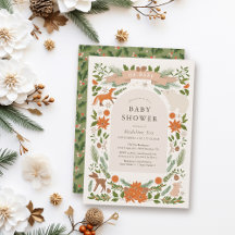 Foliage de invierno Baby Shower de animales de Woo