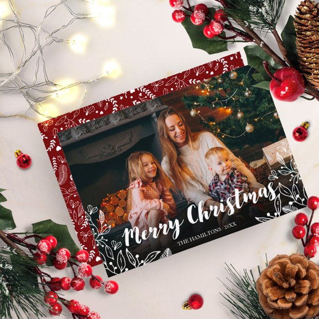 Invitación Foliage de invierno suave Foliage Feliz Navidad (Subido por el creador)