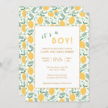 Foliage de limón amarillo | Boy Baby Shower