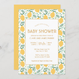 Invitación Foliage de limón amarillo lindo Baby Shower