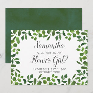 Invitación Foliage de Moda simple ¿Serás Mi Chica Flor?