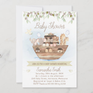 Invitación Foliage de oliva: Baby Shower de los chicos árabes