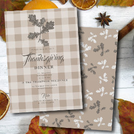Invitación Foliage de otoño de Acción de Gracias deja rebanad