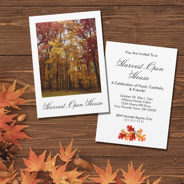 Invitación Foliage de otoño de la casa abierta de cosecha (Subido por el creador)