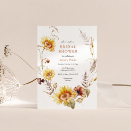 Invitación Foliage de Otoño Sunflower Bridal Shower