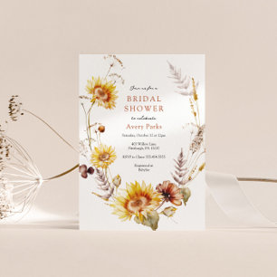 Invitación Foliage de Otoño Sunflower Bridal Shower