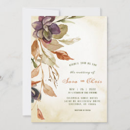 Invitación Foliage de otoño y exitoso | Tan acuarela