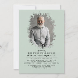 Invitación Foliage de primavera Foliage Silhouette Funeral Fo