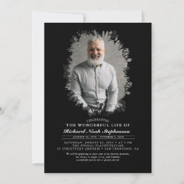 Invitación Foliage de primavera Foliage Silhouette Funeral Fo