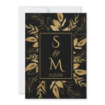 Foliage dorado | Elegante Boda negro de oro