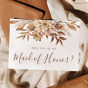 Invitación Foliage floral otoñal, serás mi empleada de honor