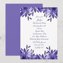 Invitación Foliage floral púrpura