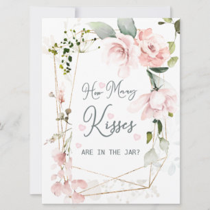 Invitación Foliage floral rosa cuántos besos en el jabón