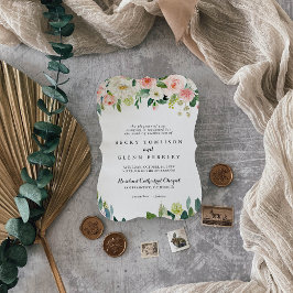 Invitación Foliage floral simple Boda tradicional