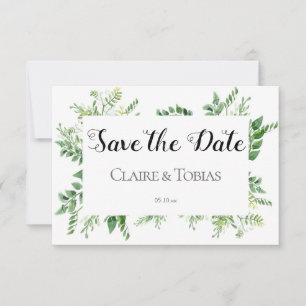 Invitación Foliage Green Wild Herb Spring Save the Date Card