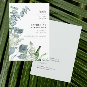 Invitación Foliage Light Sage Elegance Bridal Shower