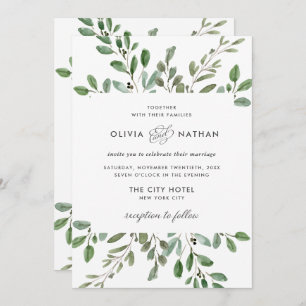 Invitación Foliage Minimalista  Boda