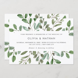Invitación Foliage Minimalista  Boda
