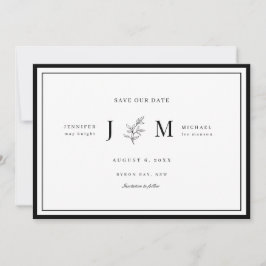 Invitación Foliage moderna y minimalista para guardar la fech