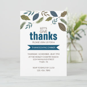 Invitación Foliage moderno, cena de Acción de Gracias