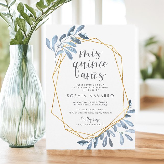 Invitación Foliage natural | Quinceanera acuarela (Subido por el creador)