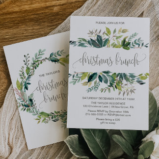 Invitación Foliage Navidad Brunch