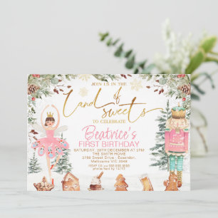 Invitación Foliage Nutcracker Sugar Plum Fairy Cumpleaños