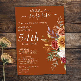 Invitación Foliage otoño Terracotta Surprise Cumpleaños