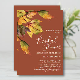 Invitación Foliage rustico otoñal Boda Ducha de novia