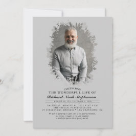 Invitación Foliage Siluhouette Funeral