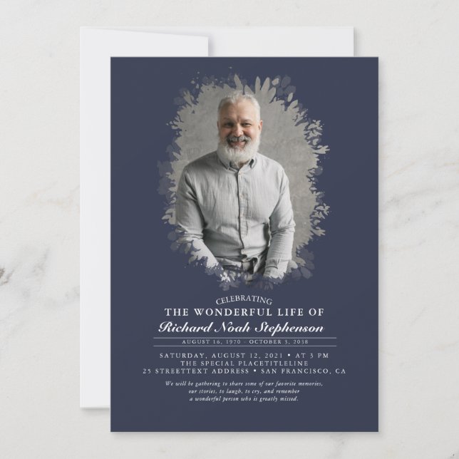 Invitación Foliage Siluhouette Funeral (Anverso)