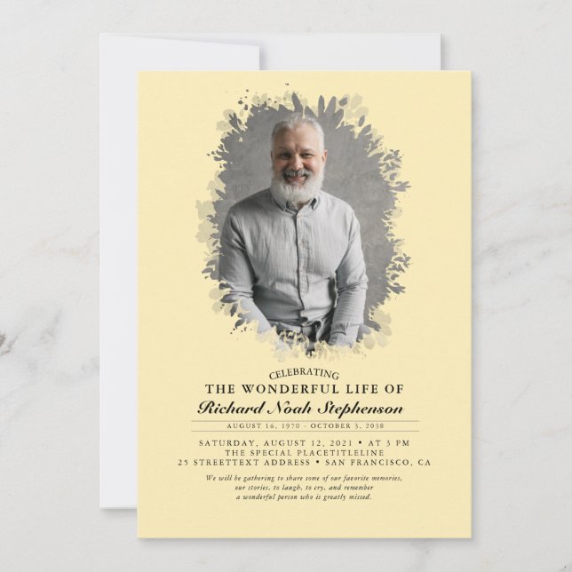 Invitación Foliage Siluhouette Funeral (Anverso)