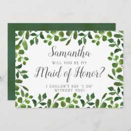 Invitación Foliage simple | ¿Serás Mi Mujer De Honor?