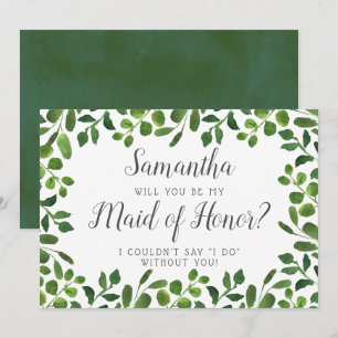 Invitación Foliage simple   ¿Serás Mi Mujer De Honor?