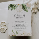 Invitación Foliage Tropical Gold Bridesmaids Ducha Brunch<br><div class="desc">La ducha de brunch de las damas de honor tropical es perfecta para una ducha rústica de bodas. El diseño presenta una acuarela pintada a mano de oro y un follaje verde tropical con elegantes flores de color negro.</div>