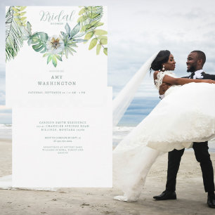 Invitación Foliage Tropical Square Bridal Shower