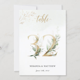 Invitación Foliage verde y dorado, tamaño 5" x 7 Número de ta