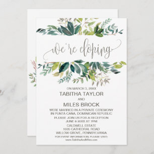 Invitación Foliage We're Elopement Reception