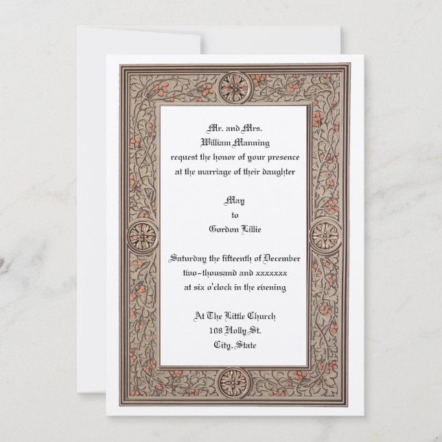 Invitación Foliage y bayas de la era victoriana por Anton Sed (Anverso)