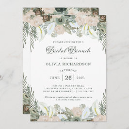 Invitación Foliage y Floral| Brunéi verde de novia sabio