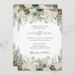 Invitación Foliage y Floral | Sage Green Boda