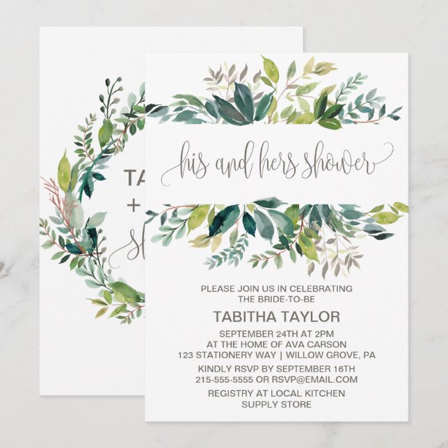 Invitación Foliar su ducha y la suya (Anverso / Reverso)