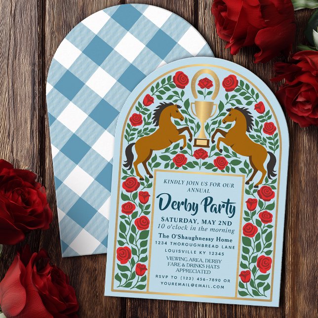 Invitación Folk Horse Racing Derby Day Party Arch (Subido por el creador)