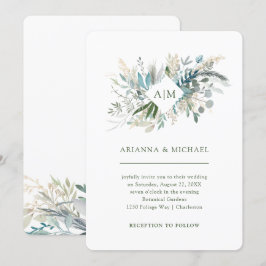 Invitación Follaje Chic | Boda de Monograma