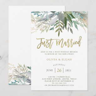 Invitación Follaje Chic Recién Casados